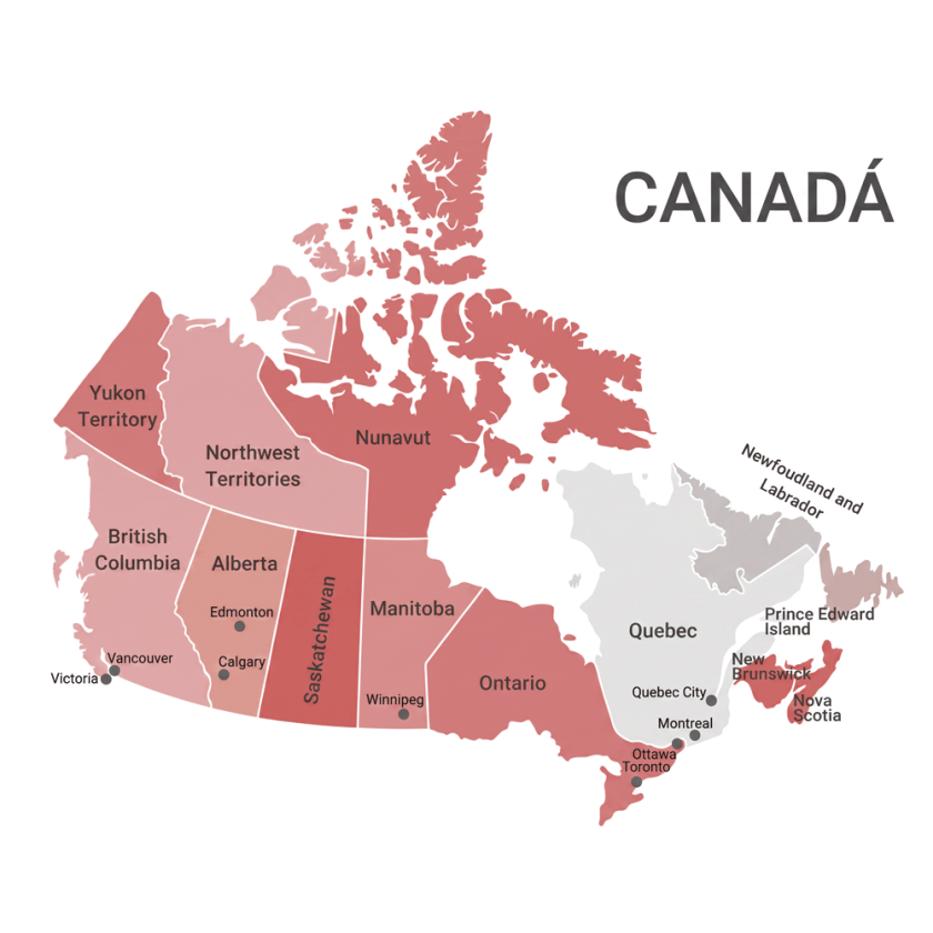 Colegio público en Canadá 1 mapa Canadá